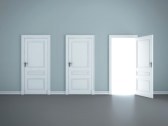 14709982-three-open-doors-in-gray-room