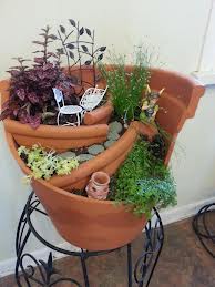 broken pottery with flowers